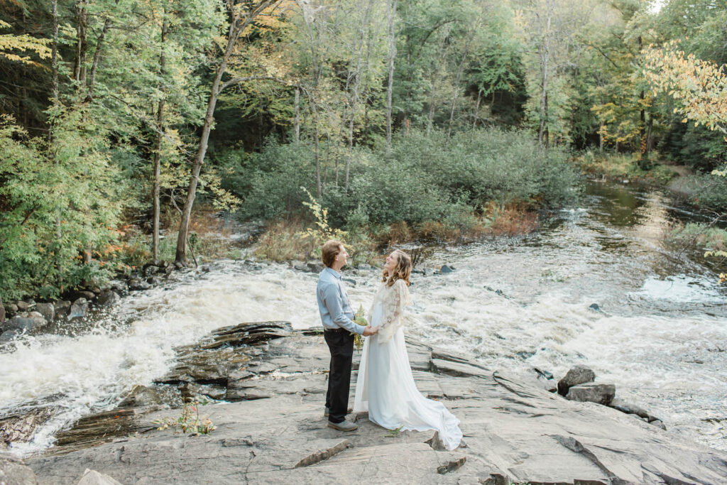 Laura and Chad's had an epic Arrowhead Provincial Park elopement at Stubb's Falls near Huntsville in the Muskoka's Ontario. It was a gorgeous fall day in October. Their love was inspirational to photograph. They ended the day with hand rolled cannabis joints to celebrate their incredible experience!