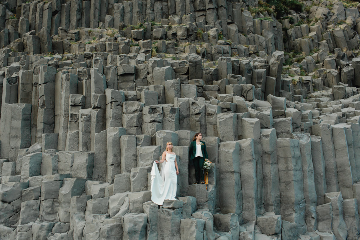 Joanna and Kili cuddle up and celebrate their wedding day near a private waterfall in Iceland 