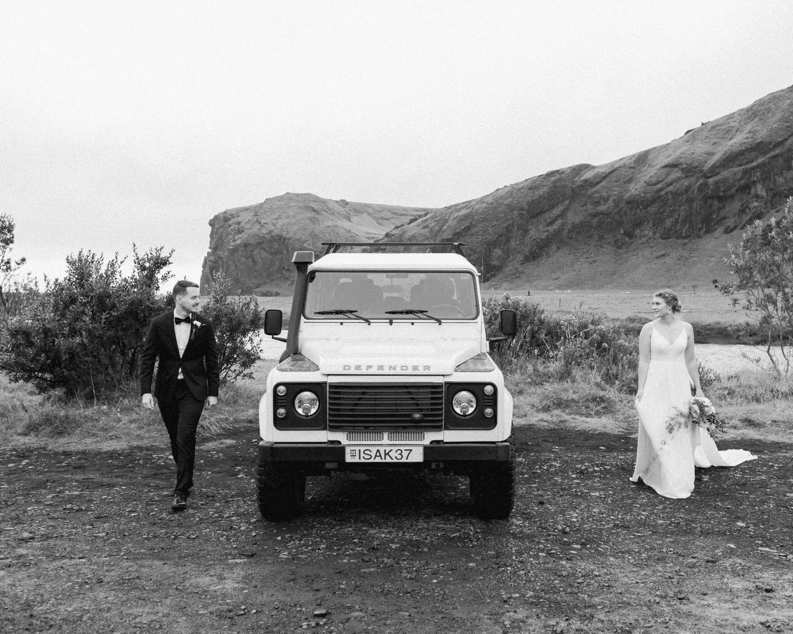 Couple about to have their reveal in Iceland for their wedding day 