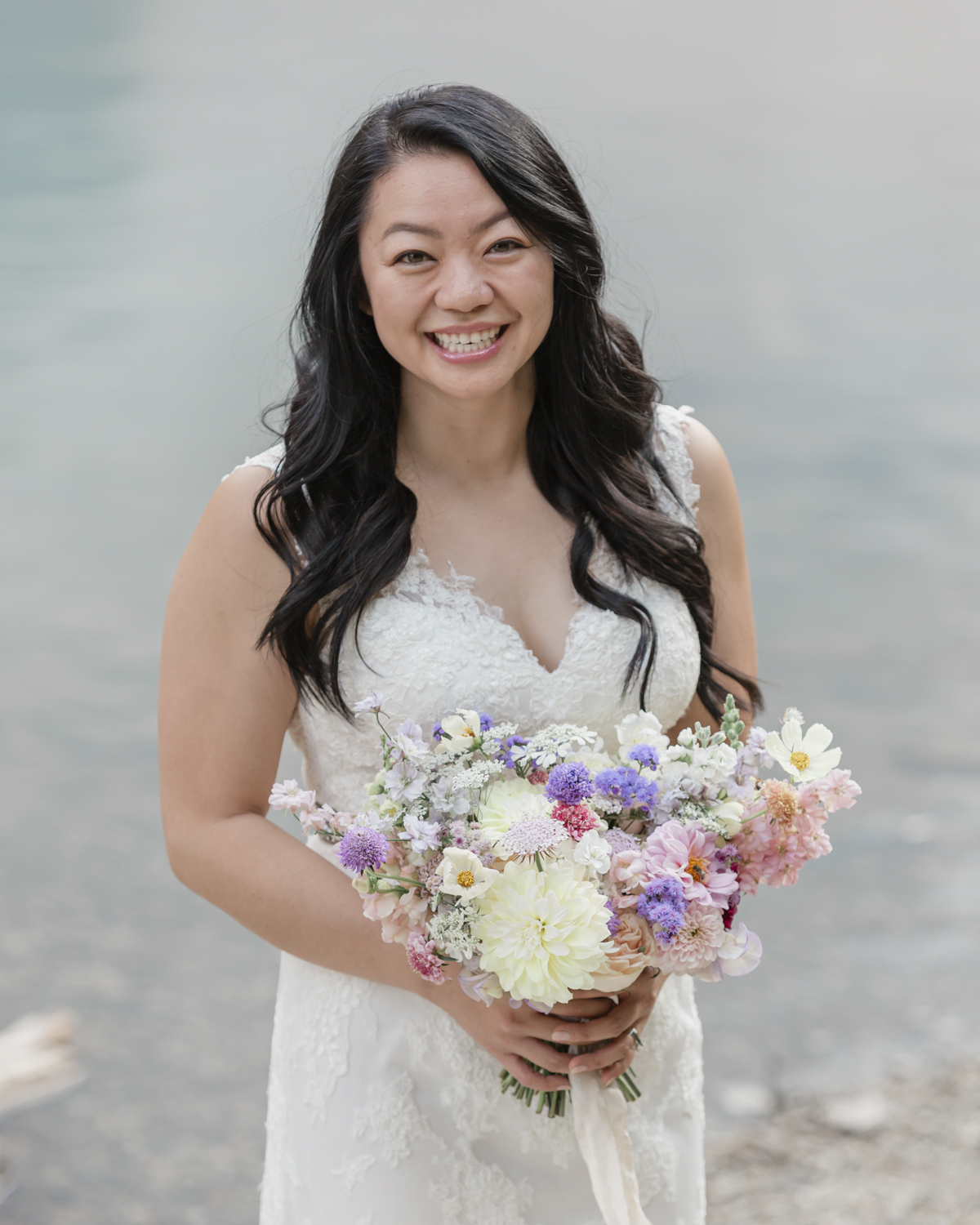 Elopement in Banff National Park bridal portraits
