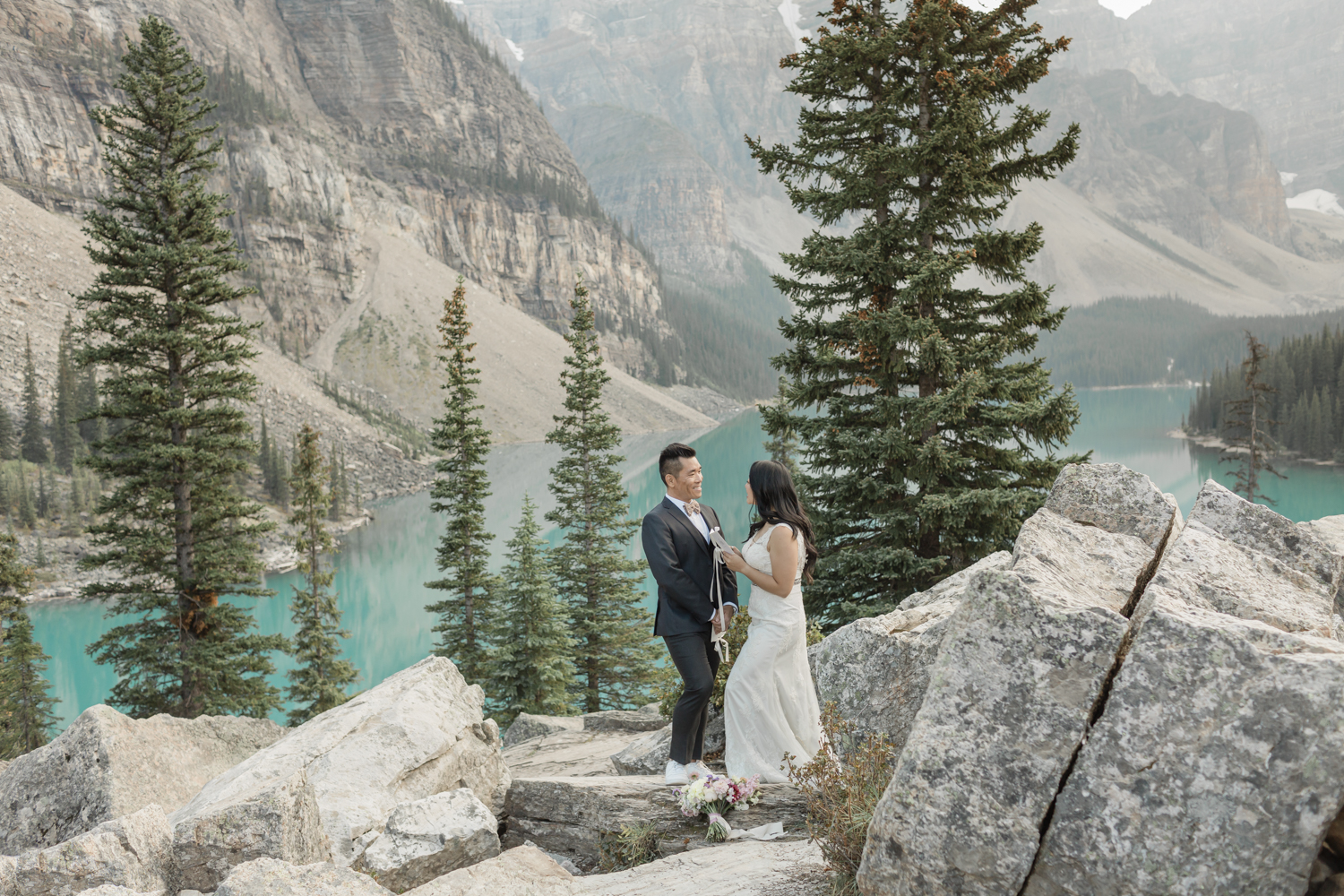 Elopement in Banff National Park couples ceremony 