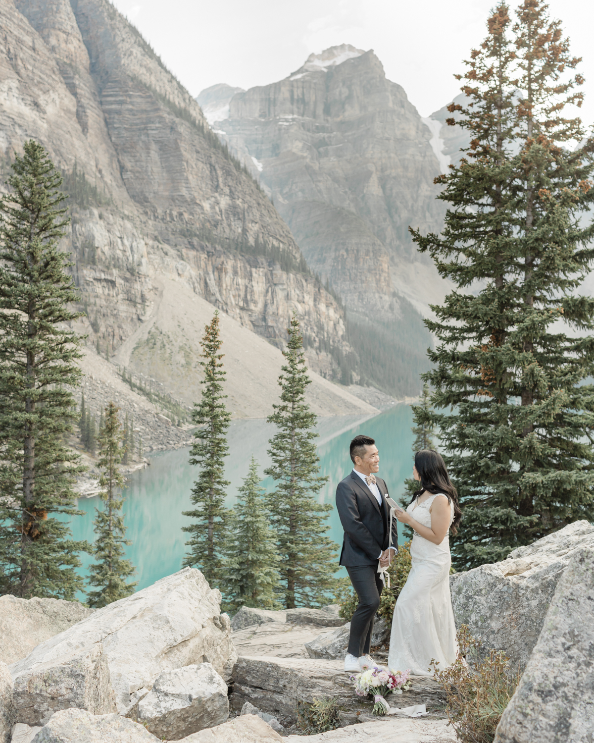 Elopement in Banff National Park couples ceremony 
