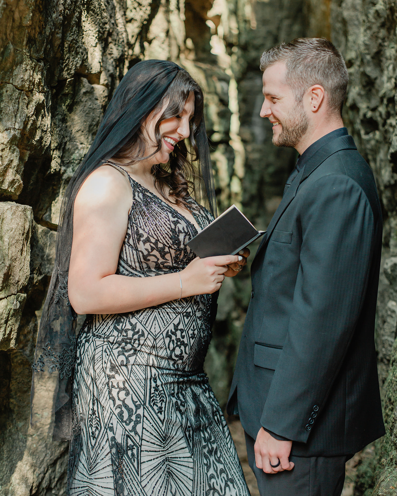 A wedding near Toronto Ontario at a cute cabin in the woods. Enjoy inspiration from this Caledon elopement. 