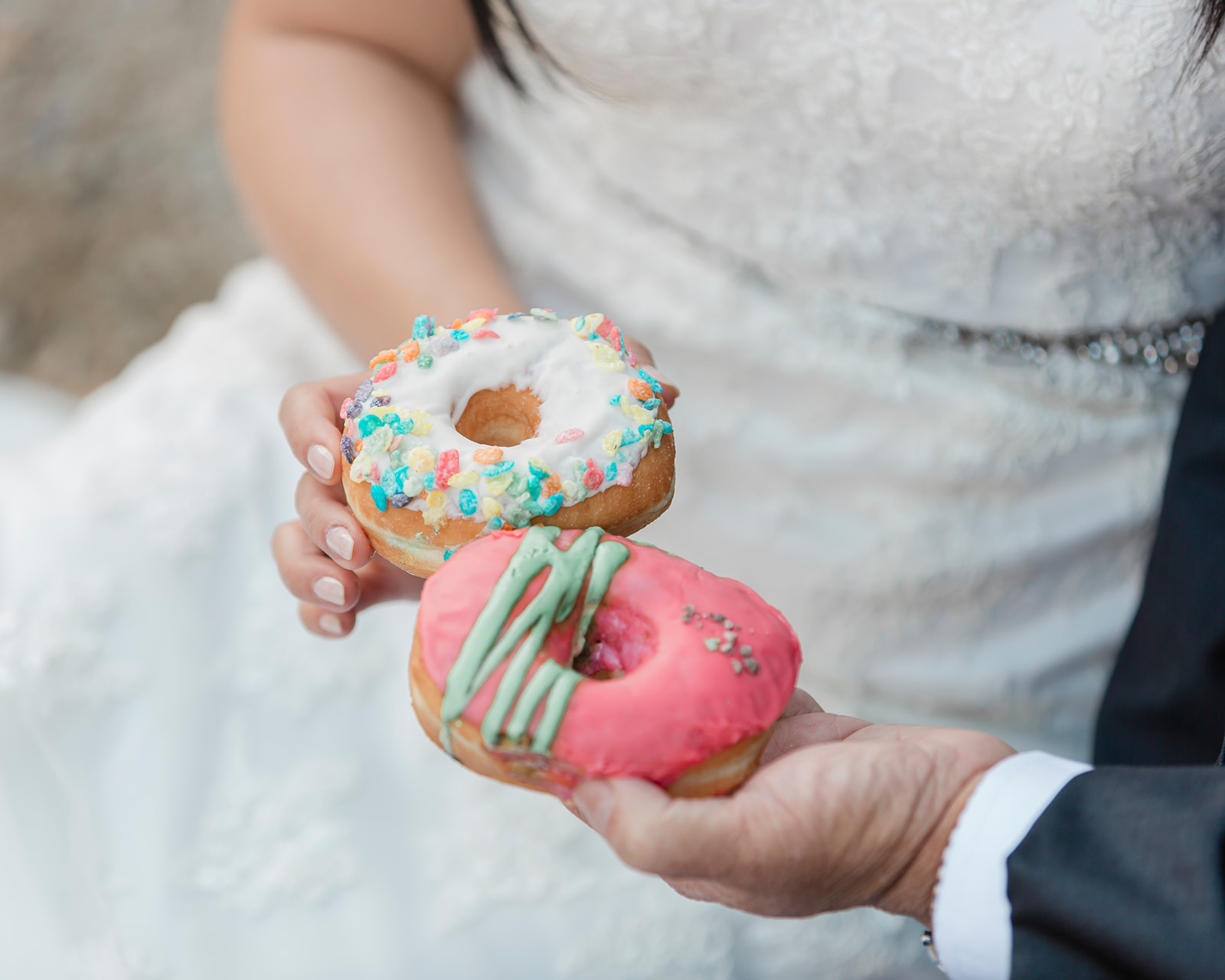 Donuts at an elopement picnic in Banff National Park. 