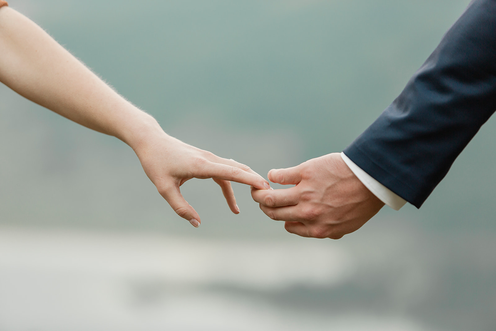 A wedding portrait of a couple's hands. 