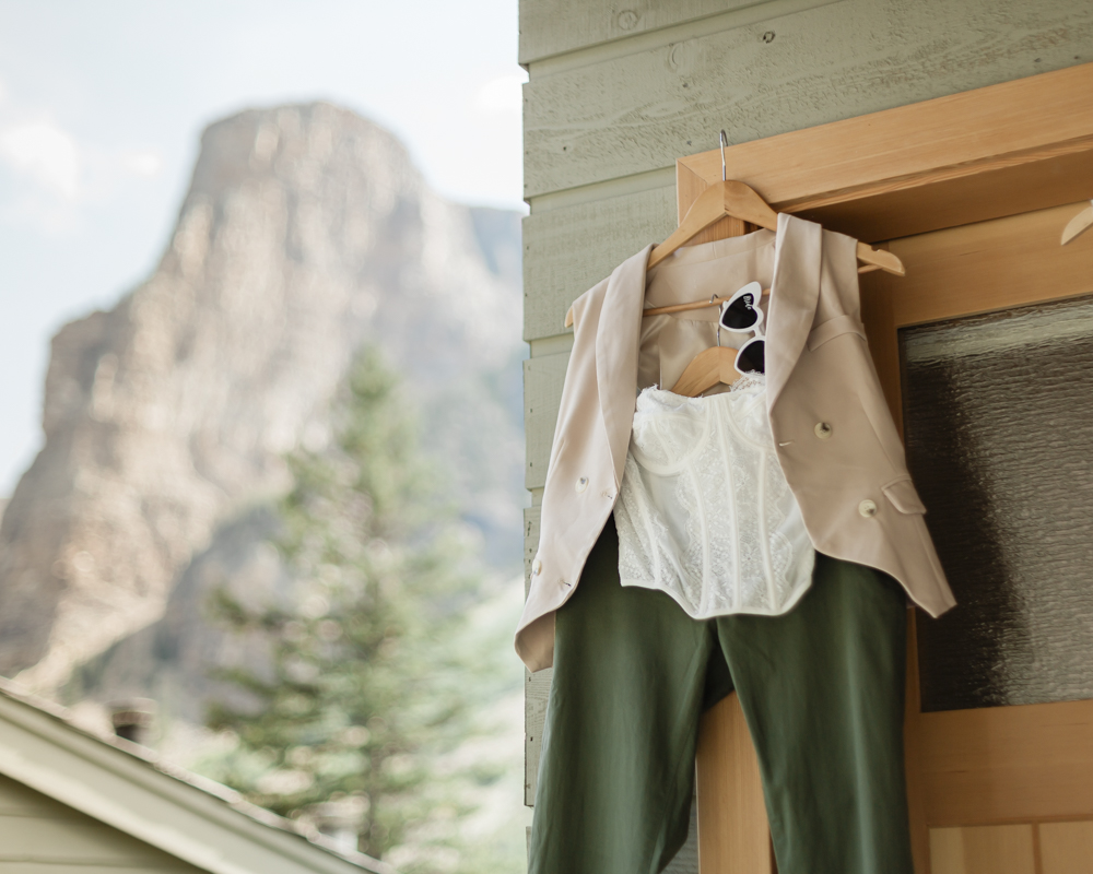 LGBTQ+ elopement at Moraine Lake Lodge in Banff National Park