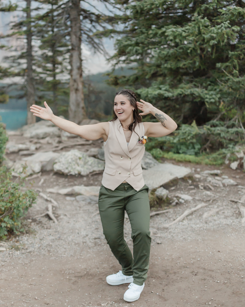 First dance on the rockpile for their LGBTQ+ Banff elopement