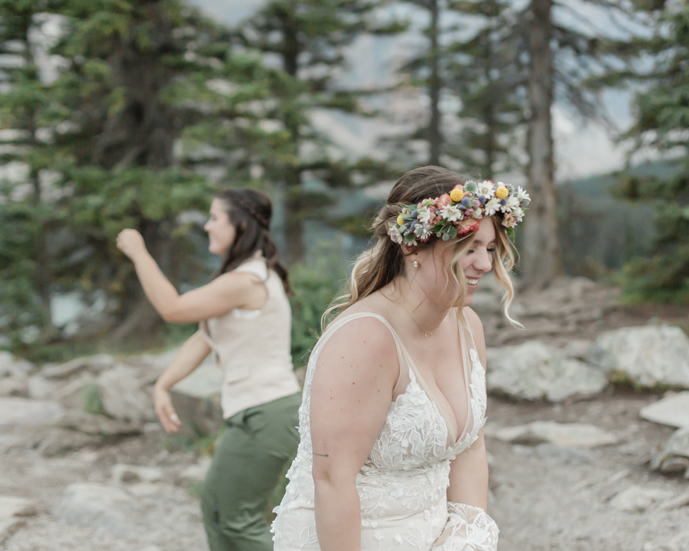 First dance on the rockpile for their LGBTQ+ Banff elopement