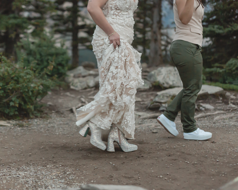 First dance on the rockpile for their LGBTQ+ Banff elopement