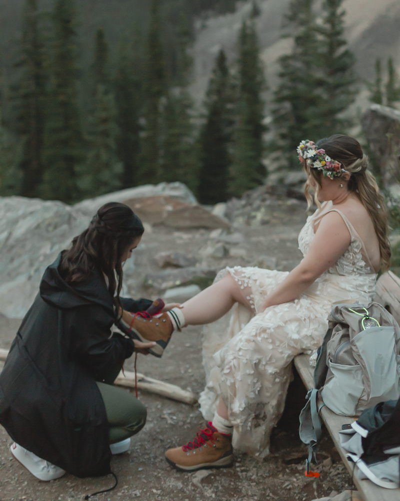 First dance on the rockpile for their LGBTQ+ Banff elopement