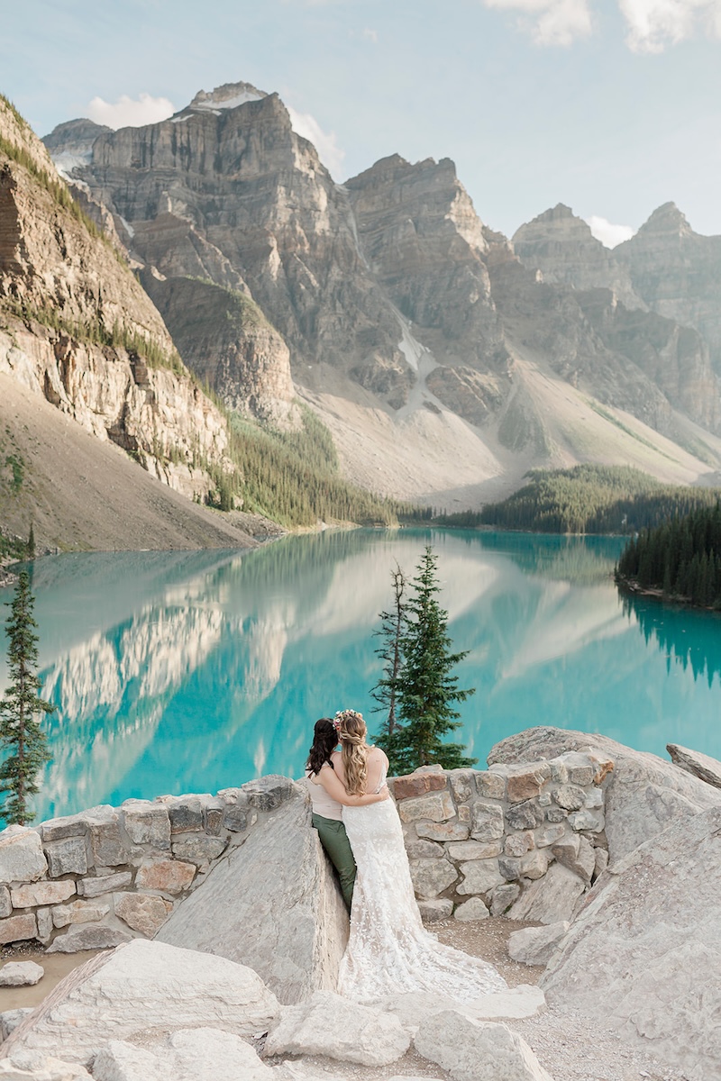 Lauren and Amber elope at Moraine Lake