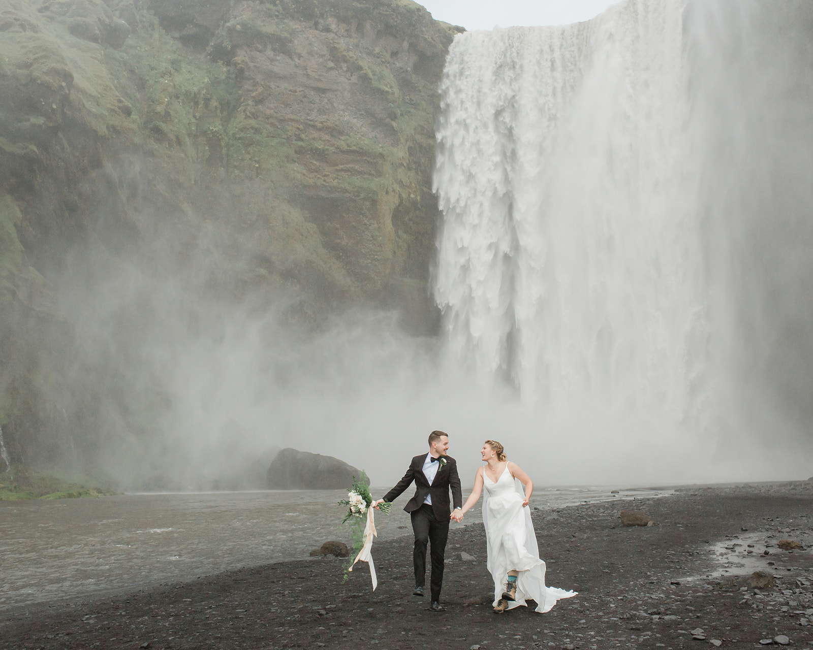 Skógafoss waterfall iceland elopement captured by The Organic Moment