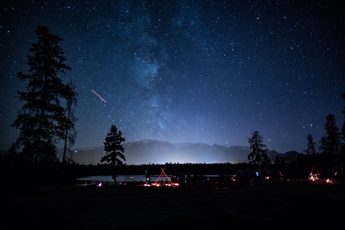 The milky way visible from Jaspers dark sky preserved area