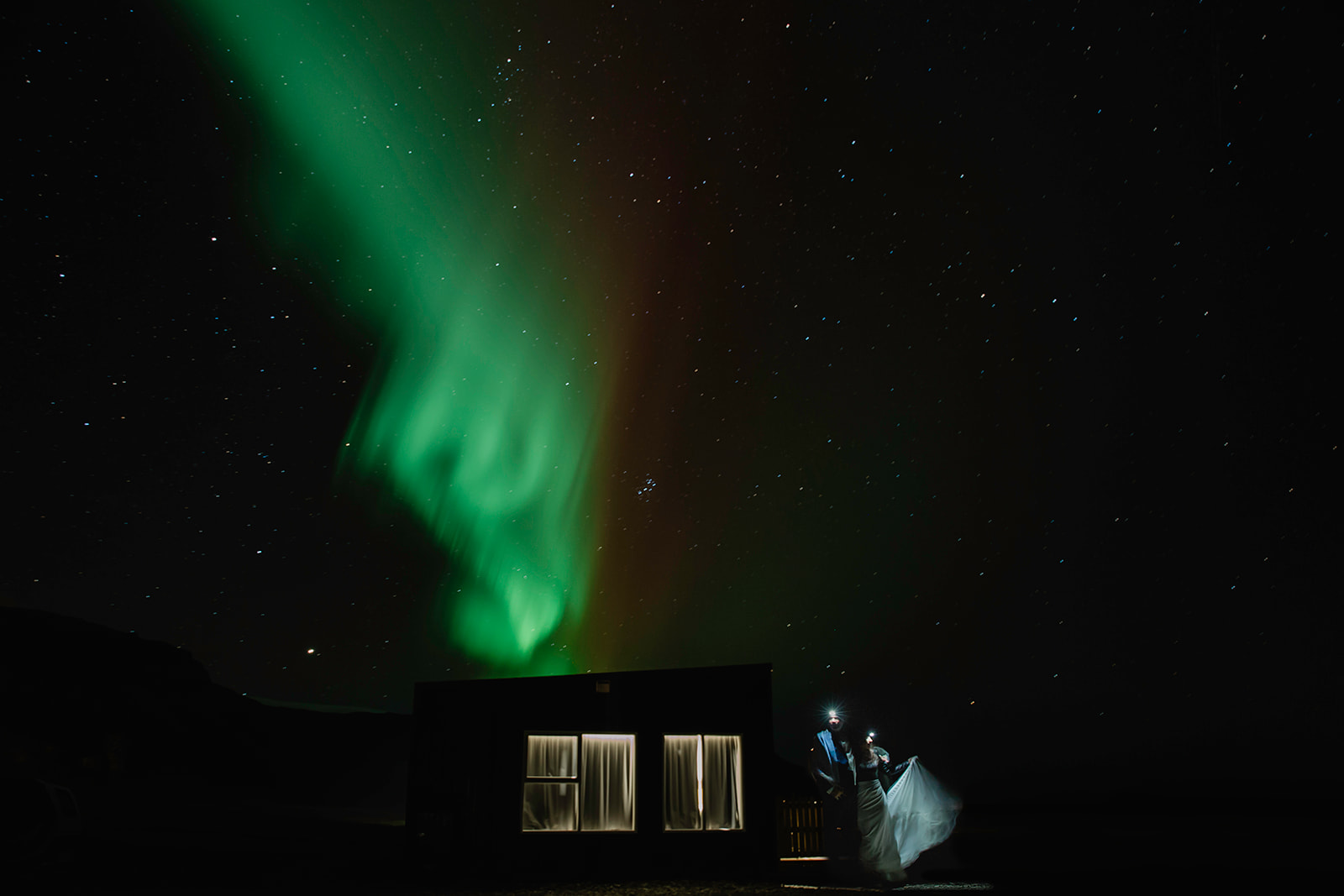 Kristen and Adam's iceland elopement under the northern lights