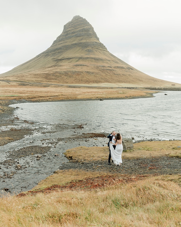 kristen and adam dance during their iceland elopement at Snæfellsnes Peninsula