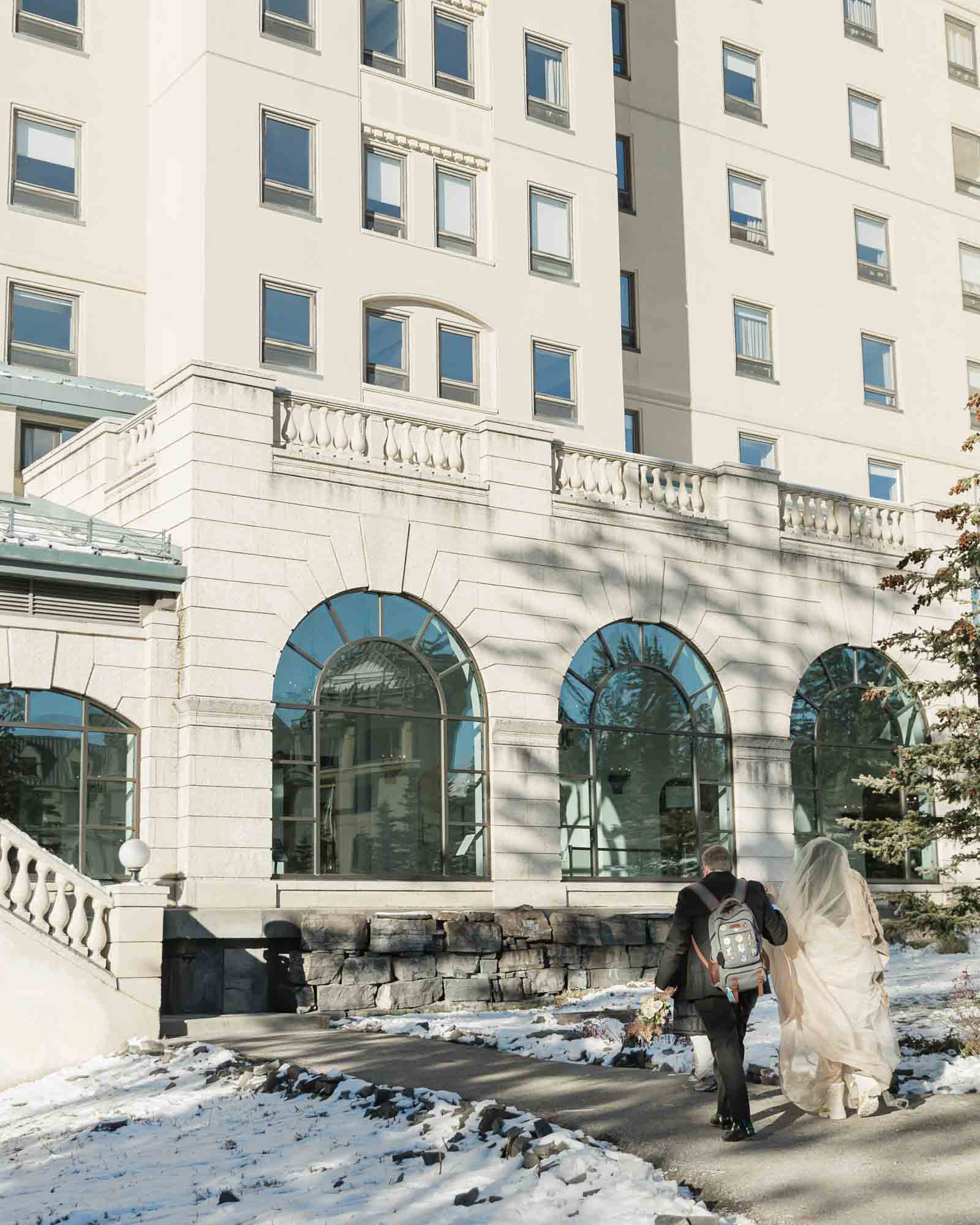 Wedding portraits at the Chateau Fairmont Lake Louise