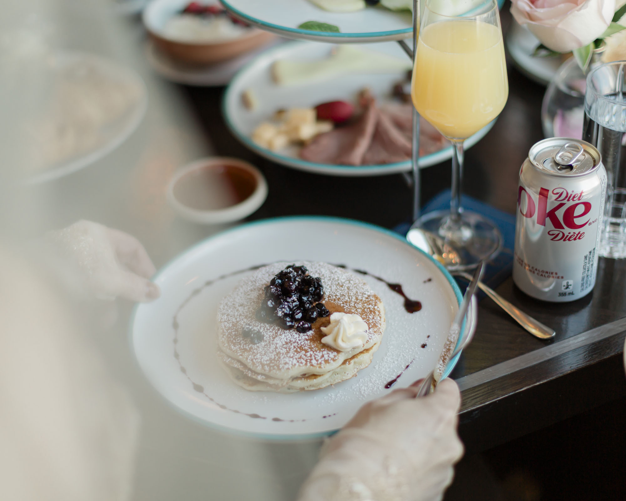 Eating brunch in the Fairview Bar and Restaurant at the Chateau Lake Louise