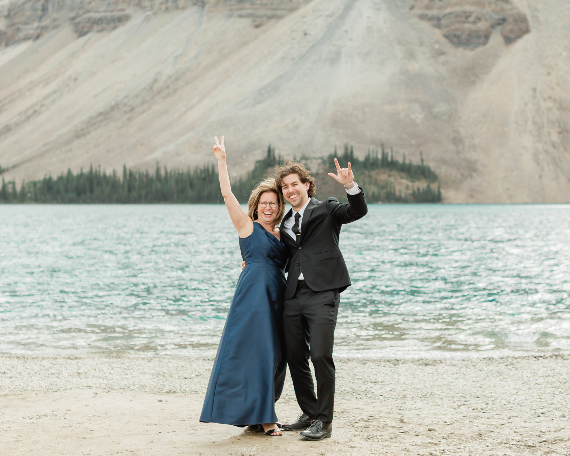 tyler and his mom having a mother son first dance after her banff wedding