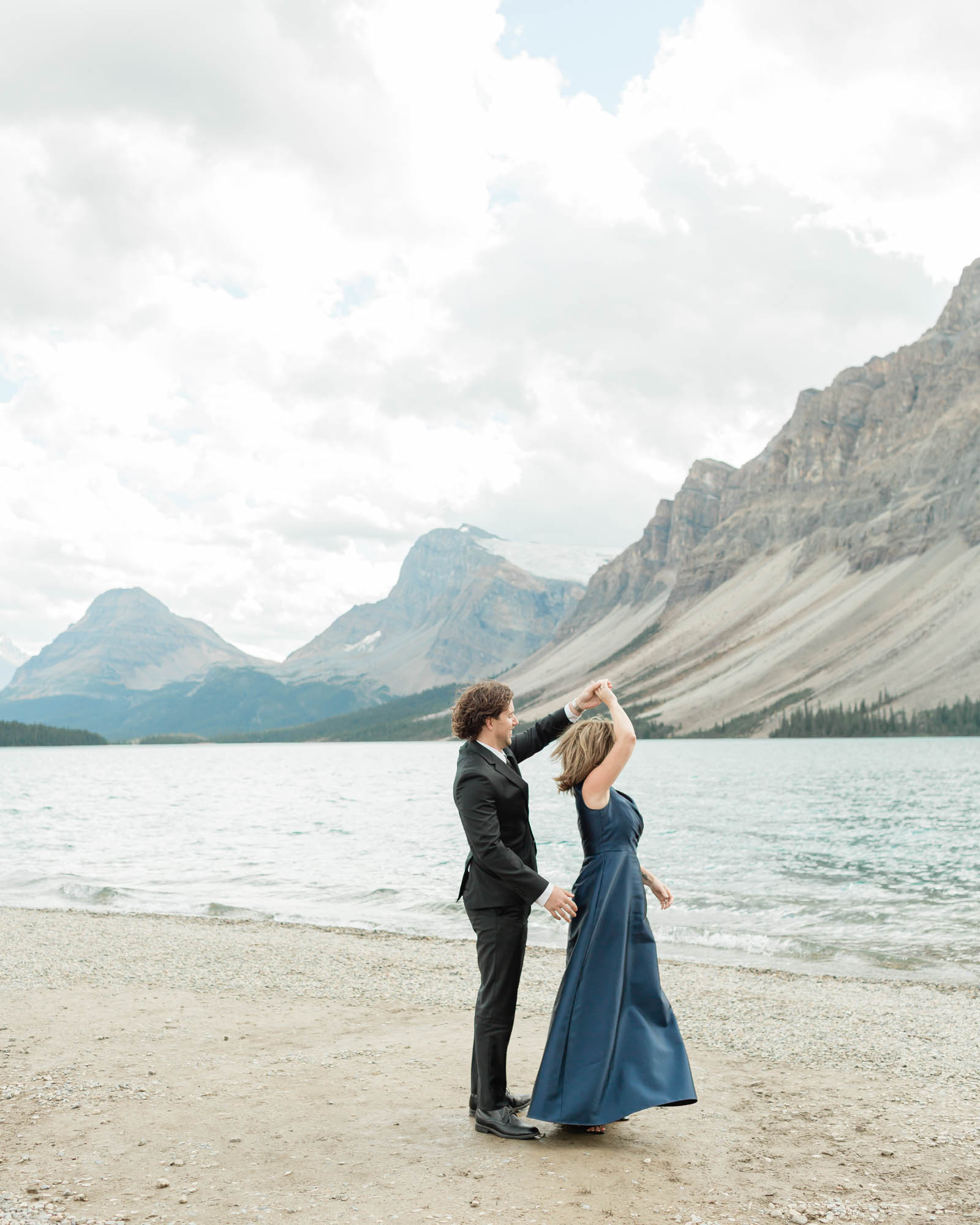 tyler and his mom having a mother son first dance after her banff wedding