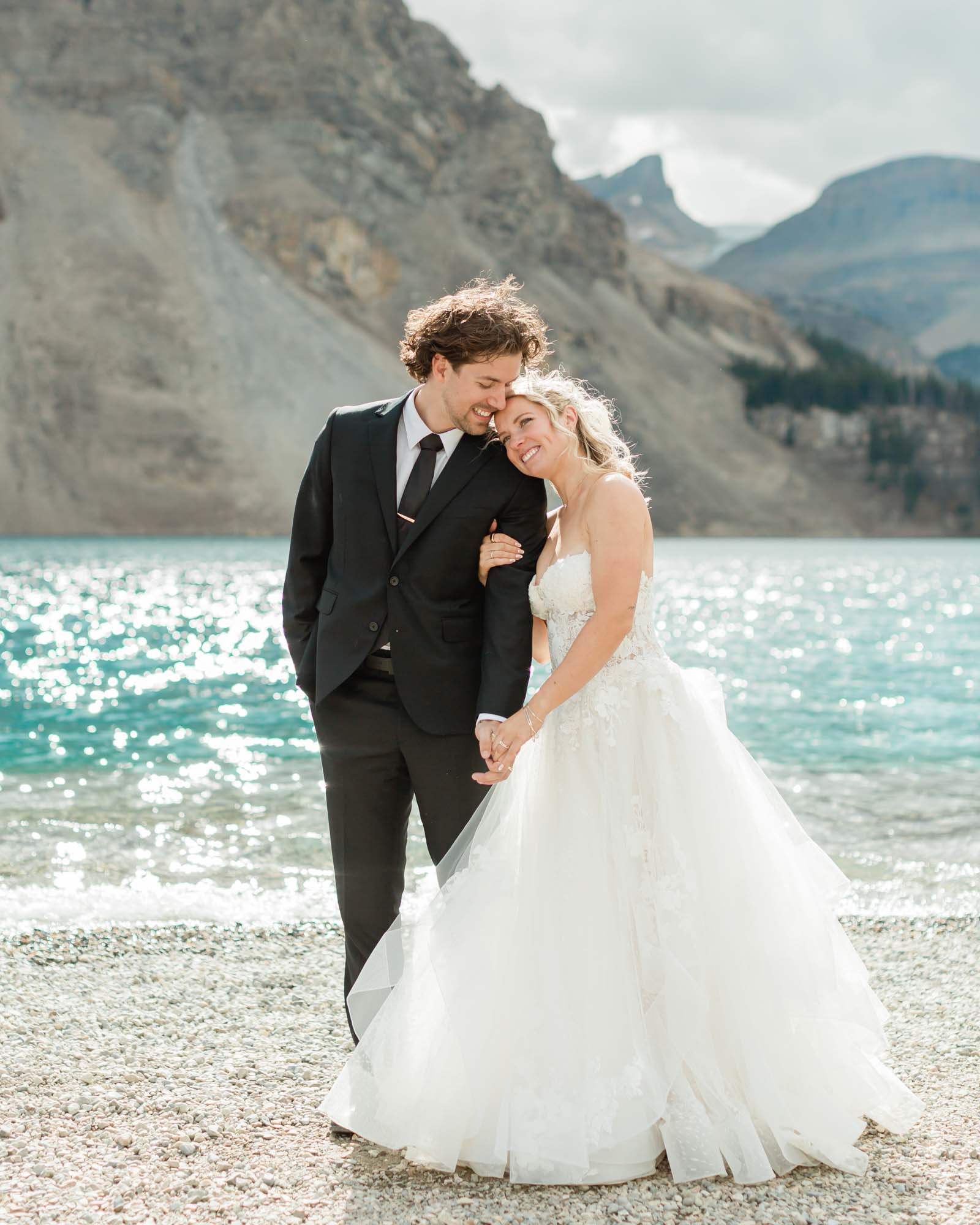 sarah and tyler lovingly looking at the view