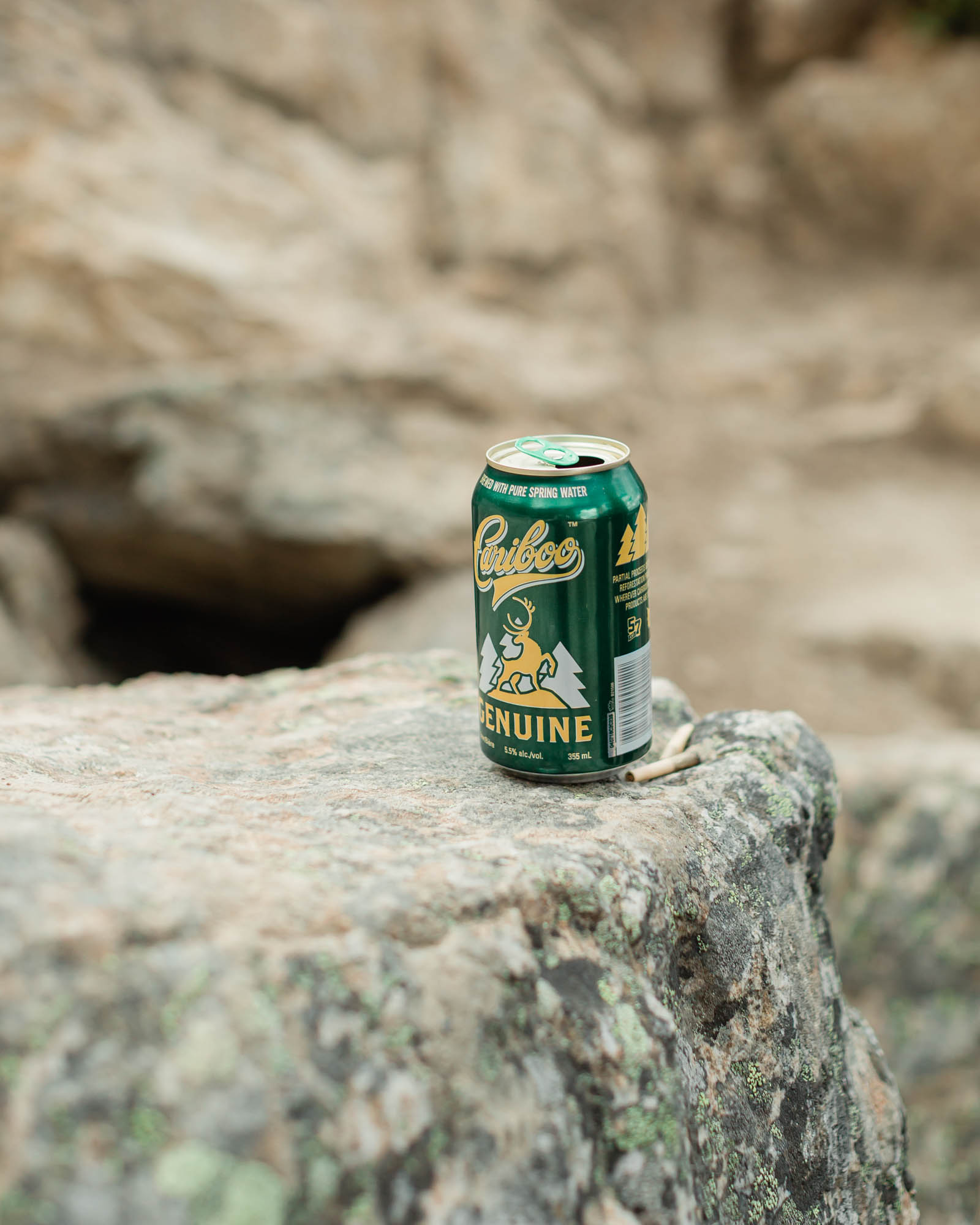 beer on a rock
