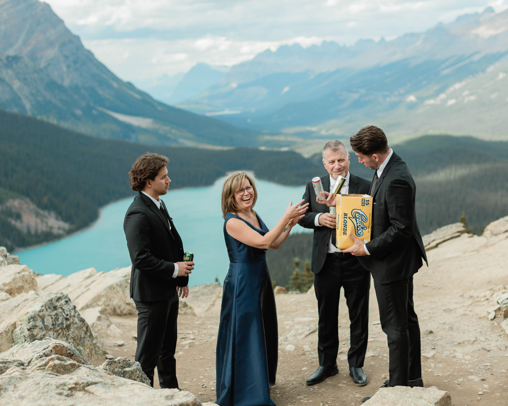 passing out beer to everyone