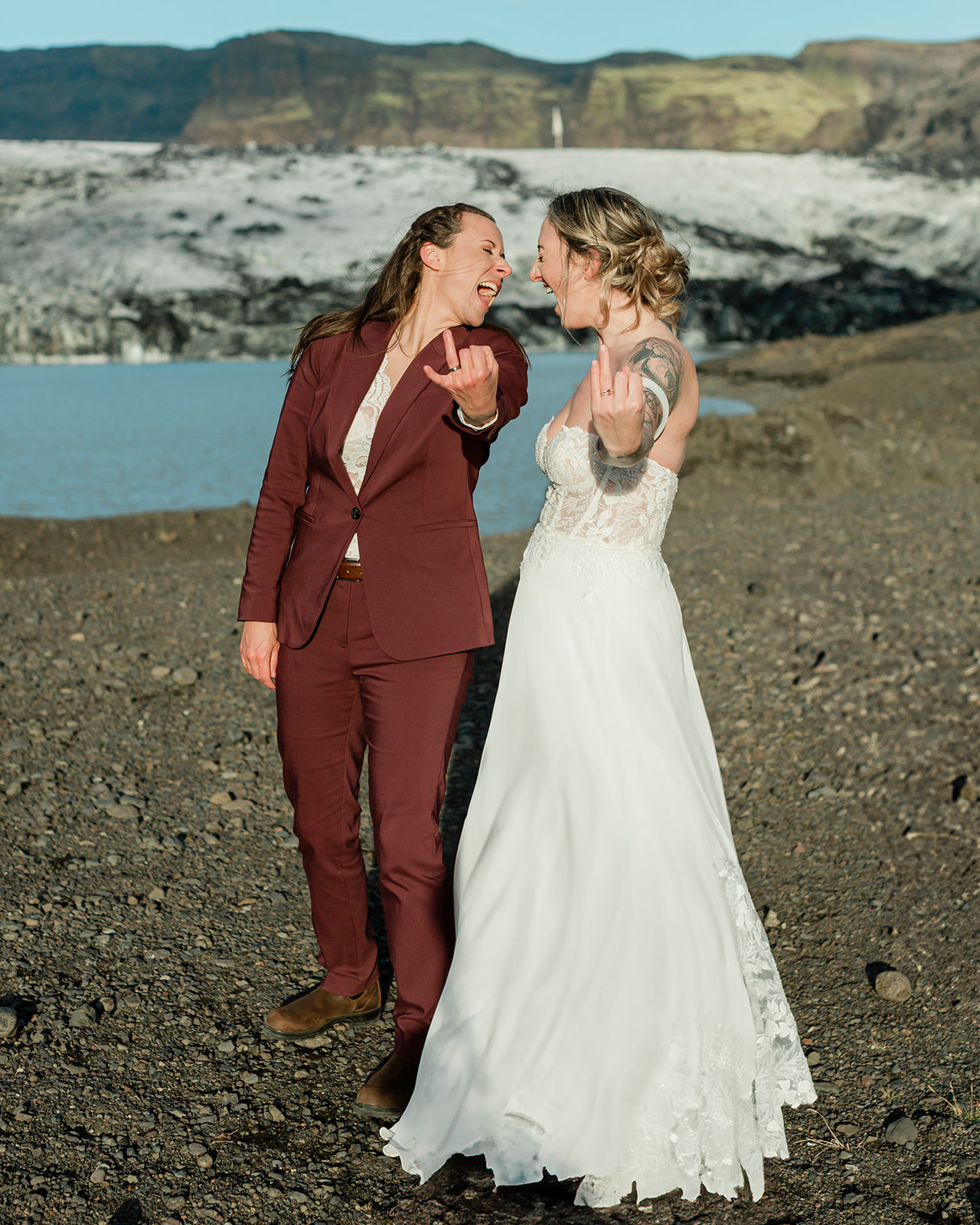 Planning a South Iceland elopement? See Kendra and Val's unforgettable wedding featuring waterfalls, a glacier, and the stunning landscapes around Vík